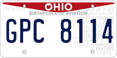 OH license plate GPC8114