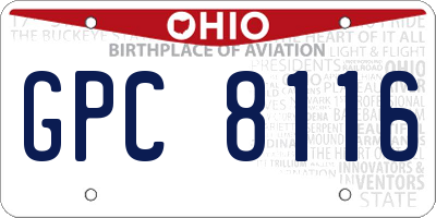 OH license plate GPC8116