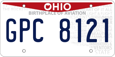 OH license plate GPC8121
