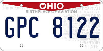 OH license plate GPC8122
