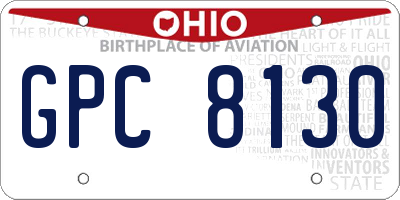 OH license plate GPC8130