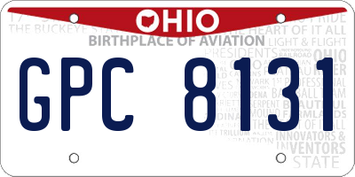 OH license plate GPC8131