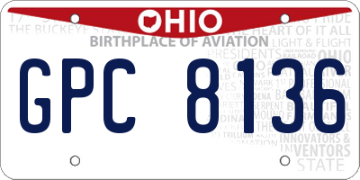 OH license plate GPC8136