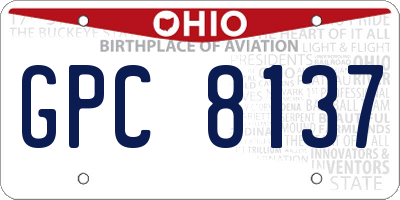 OH license plate GPC8137