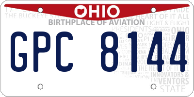 OH license plate GPC8144
