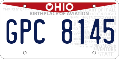 OH license plate GPC8145