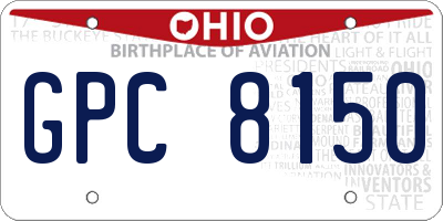 OH license plate GPC8150