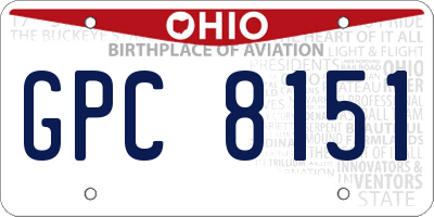 OH license plate GPC8151