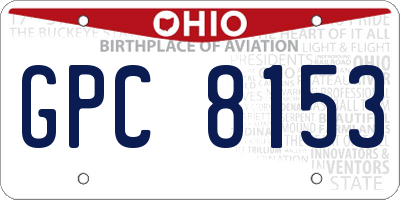 OH license plate GPC8153