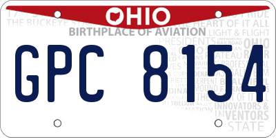 OH license plate GPC8154