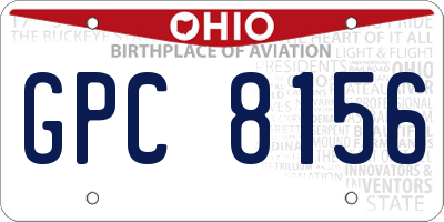 OH license plate GPC8156