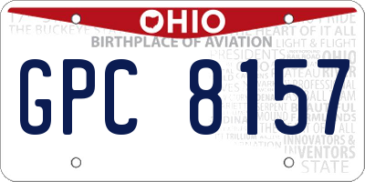 OH license plate GPC8157