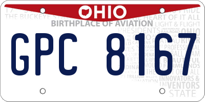 OH license plate GPC8167