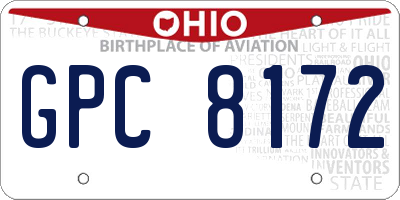 OH license plate GPC8172
