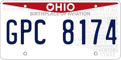 OH license plate GPC8174