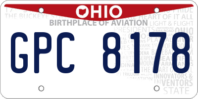 OH license plate GPC8178