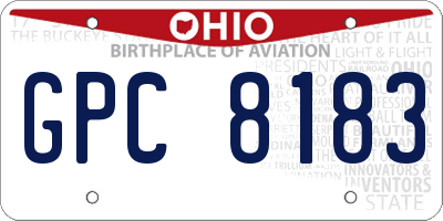 OH license plate GPC8183