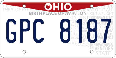 OH license plate GPC8187