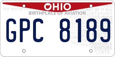 OH license plate GPC8189