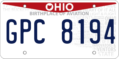 OH license plate GPC8194