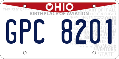 OH license plate GPC8201
