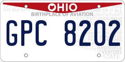 OH license plate GPC8202