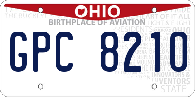 OH license plate GPC8210