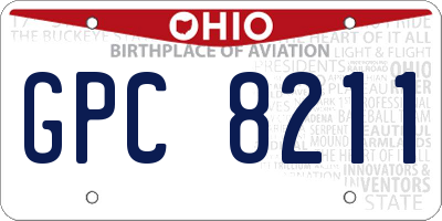 OH license plate GPC8211
