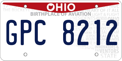 OH license plate GPC8212