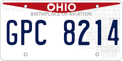 OH license plate GPC8214