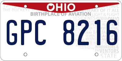 OH license plate GPC8216