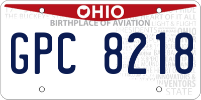 OH license plate GPC8218