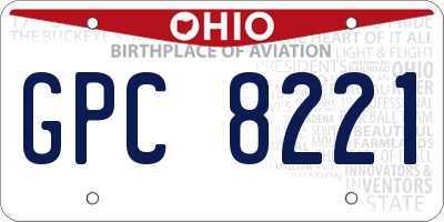 OH license plate GPC8221