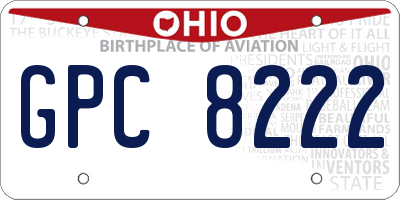 OH license plate GPC8222