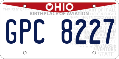OH license plate GPC8227