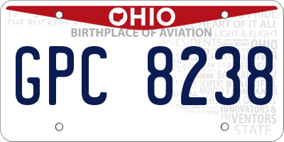 OH license plate GPC8238