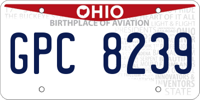 OH license plate GPC8239