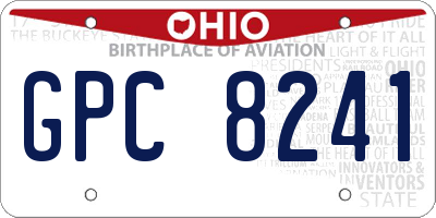 OH license plate GPC8241