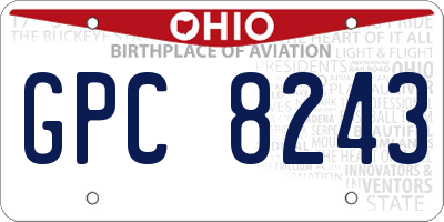 OH license plate GPC8243