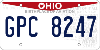 OH license plate GPC8247