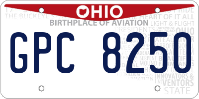 OH license plate GPC8250