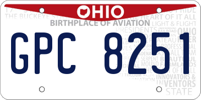 OH license plate GPC8251