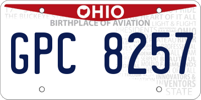 OH license plate GPC8257