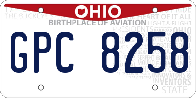 OH license plate GPC8258
