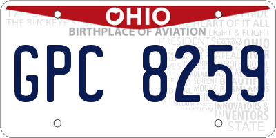 OH license plate GPC8259