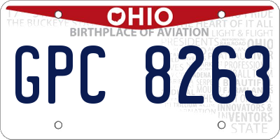 OH license plate GPC8263