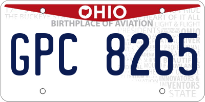 OH license plate GPC8265