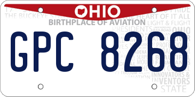 OH license plate GPC8268