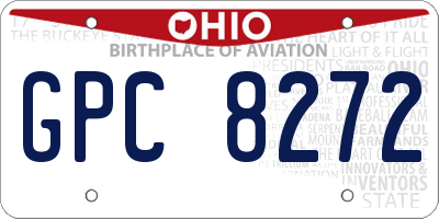OH license plate GPC8272