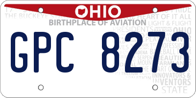 OH license plate GPC8273